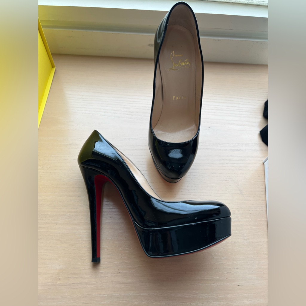 Authentic Christian Louboutin Black Patent Leather Heels